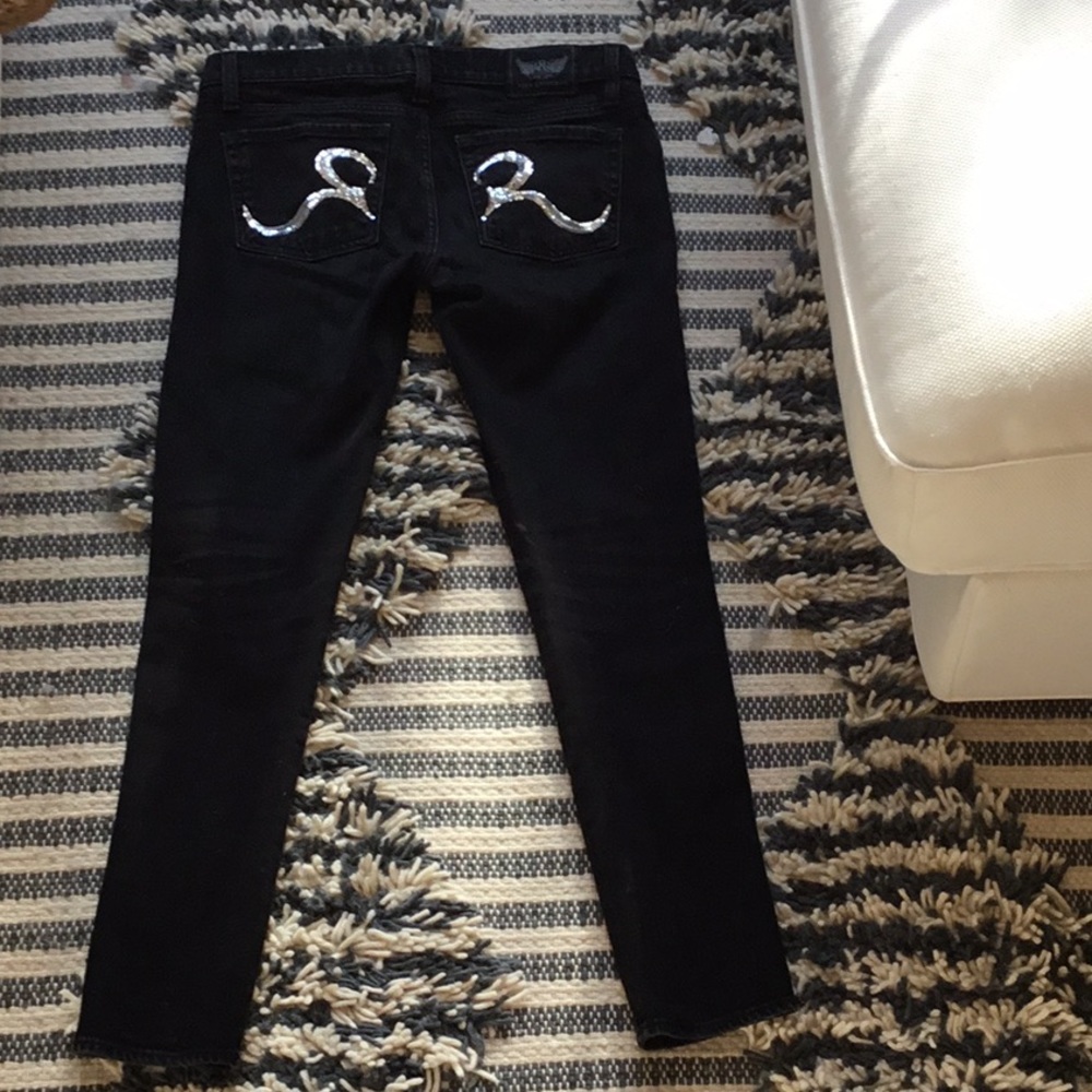 Rock & Republic Sequined Pocket Jeans, Black